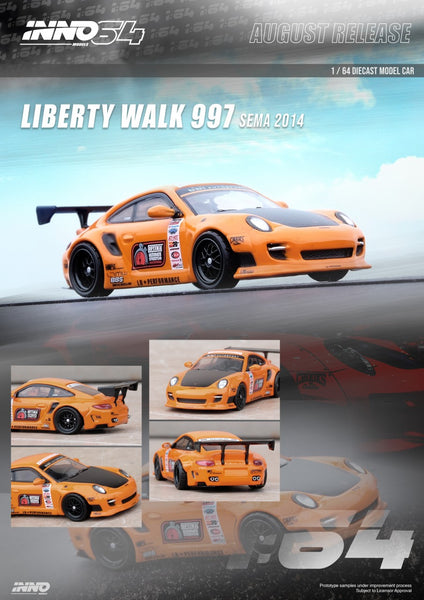 ポルシェ997 Liberty Walk ミニカー 1/64 997 LBWK Liberty Walk Baby Blue 1/64 Diecast Model Car by
