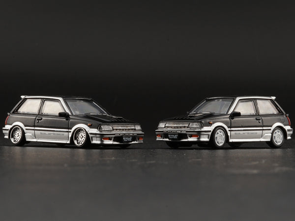 BM Creations 1:64 Toyota Starlet Turbo S 1998 EP71 Blk / Silver
