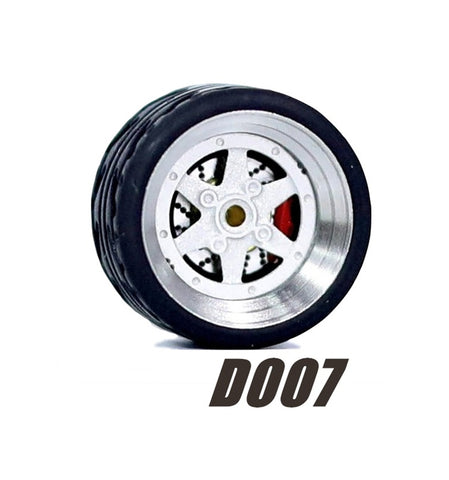 Alloy Wheels Pack with Rubber Tires 1/64 [D007]