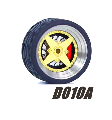 Alloy Wheels Pack with Rubber Tires 1/64 [D010A]