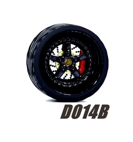 Alloy Wheels Pack with Rubber Tires 1/64 [D014B]