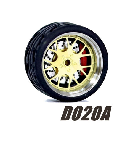 Alloy Wheels Pack with Rubber Tires 1/64 [D020A]
