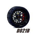 Alloy Wheels Pack with Rubber Tires 1/64 [D021B]