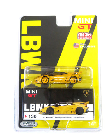 MINI GT x MiJo USA Exclusive 130 LBWK Lamborghini Huracán GT - Giallo Auge CHASE