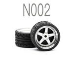 Alloy Wheels Pack with Rubber Tires 1/64 [N002]