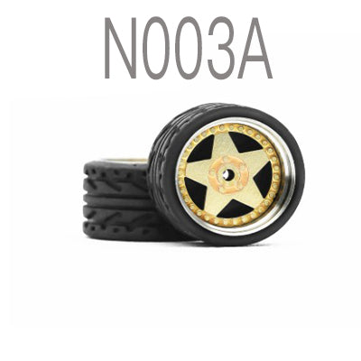 Alloy Wheels Pack with Rubber Tires 1/64 [N003A]