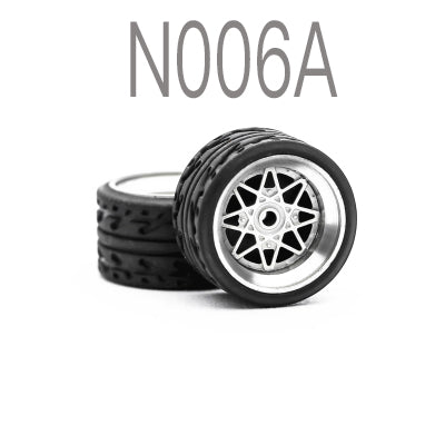 Alloy Wheels Pack with Rubber Tires 1/64 [N006A]