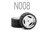Alloy Wheels Pack with Rubber Tires 1/64 [N008]