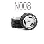 Alloy Wheels Pack with Rubber Tires 1/64 [N008]