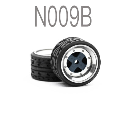 Alloy Wheels Pack with Rubber Tires 1/64 [N009B]