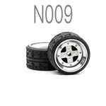 Alloy Wheels Pack with Rubber Tires 1/64 [N009]