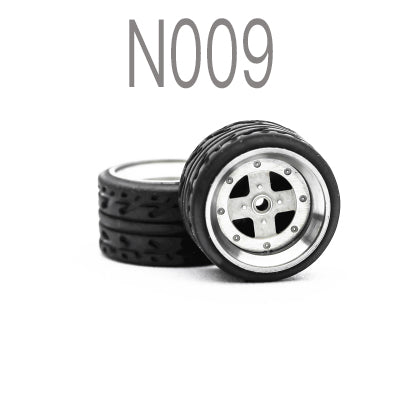 Alloy Wheels Pack with Rubber Tires 1/64 [N009]