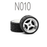 Alloy Wheels Pack with Rubber Tires 1/64 [N010]