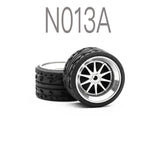 Alloy Wheels Pack with Rubber Tires 1/64 [N013A]