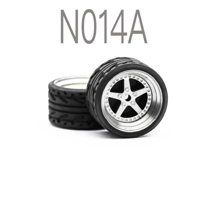 Alloy Wheels Pack with Rubber Tires 1/64 [N014A]