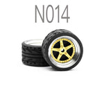Alloy Wheels Pack with Rubber Tires 1/64 [N014]