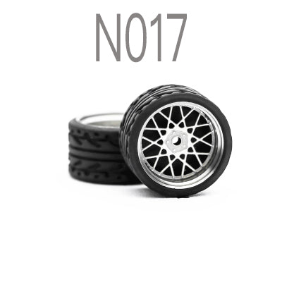 Alloy Wheels Pack with Rubber Tires 1/64 [N017]