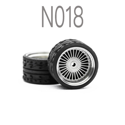 Alloy Wheels Pack with Rubber Tires 1/64 [N018]
