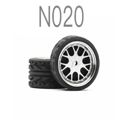 Alloy Wheels Pack with Rubber Tires 1/64 [N020]