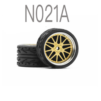 Alloy Wheels Pack with Rubber Tires 1/64 [N021A]