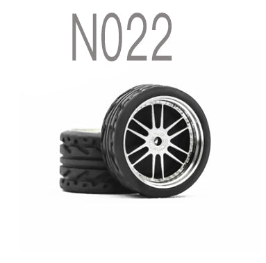 Alloy Wheels Pack with Rubber Tires 1/64 [N022]