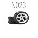 Alloy Wheels Pack with Rubber Tires 1/64 [N023]