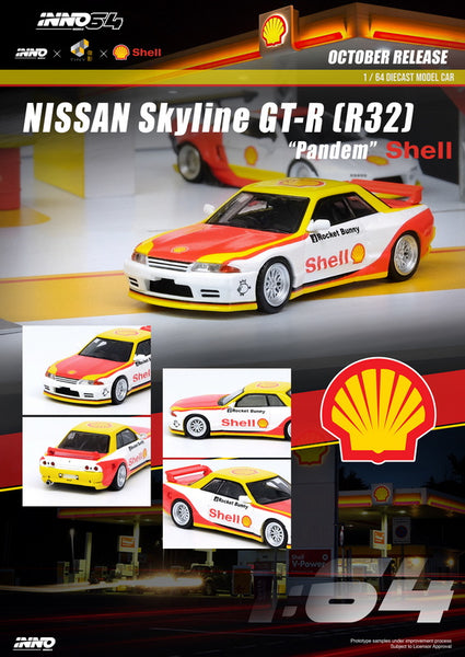 2022 INNO64 SHELL TINY 1/64 SKYLINE GT-R R32 Pandem Rocket HK