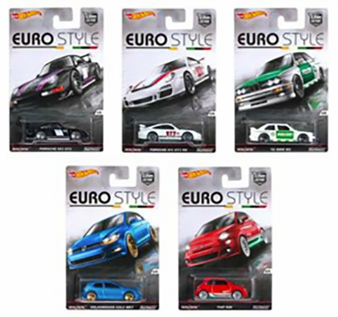 2016 HOT WHEELS CAR CULTURE EURO STYLE DJF77-956B Set of 5