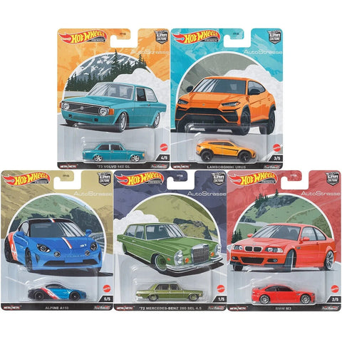 Hot Wheels 2022 CAR CULTURE Auto Strasse CASE Q COMPLETE SET OF 5