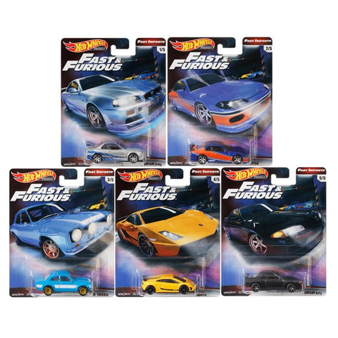 Hot Wheels Premium 2019 Fast & Furious Imports Complete Set of 5