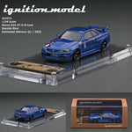 Ignition Model IG 1:64 Nismo R34 GT-R R-tune Bayside Blue Resin