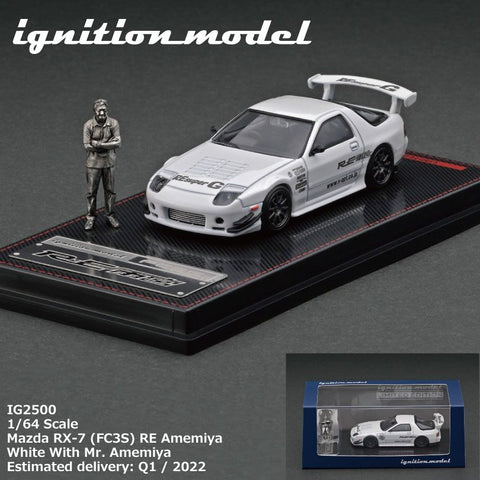 IGNITION MODEL 1/64 Mazda RX-7 FC3S RE Amemiya White w Mr. Amemiya IG2500