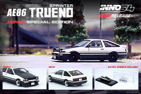 INNO64 1/64 Toyota Sprinter Trueno AE86 W/ Extra Wheels Japan Special Edition