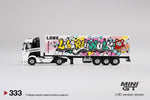 MINI GT #333 1:64 Model Truck Mercedes-Benz Actros LBWK 40' Container Kuma Graffiti