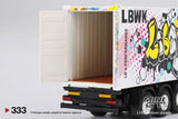 MINI GT #333 1:64 Model Truck Mercedes-Benz Actros LBWK 40' Container Kuma Graffiti