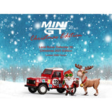 MINI GT #320 1:64 Land Rover Defender 90 Pickup 2021 Santa Claus & Deer Model