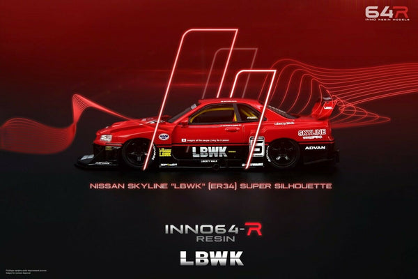 日産　スカイライン　NISSAN　LBWK　ER34　INNO64-R INNO64-R 1:64 Nissan Skyline LBWK ER34 Super Silhouette