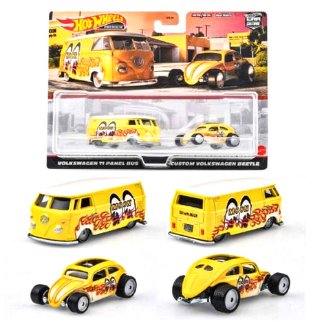 2021 Hot Wheels Car Culture 2 Pack Set Volkswagen T1 Panel Bus & Custom VW Beetle